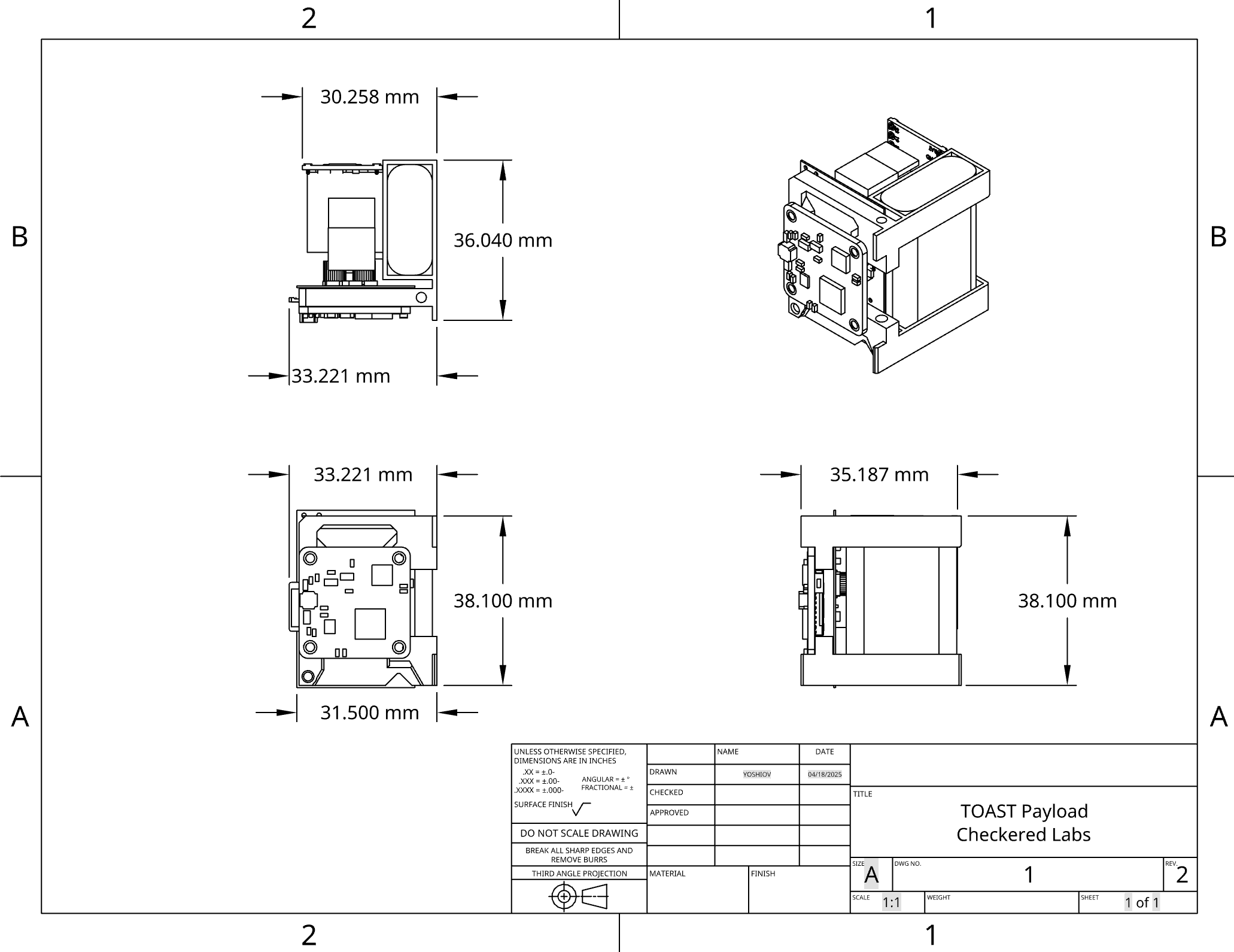 TOAST payload engineering diagram